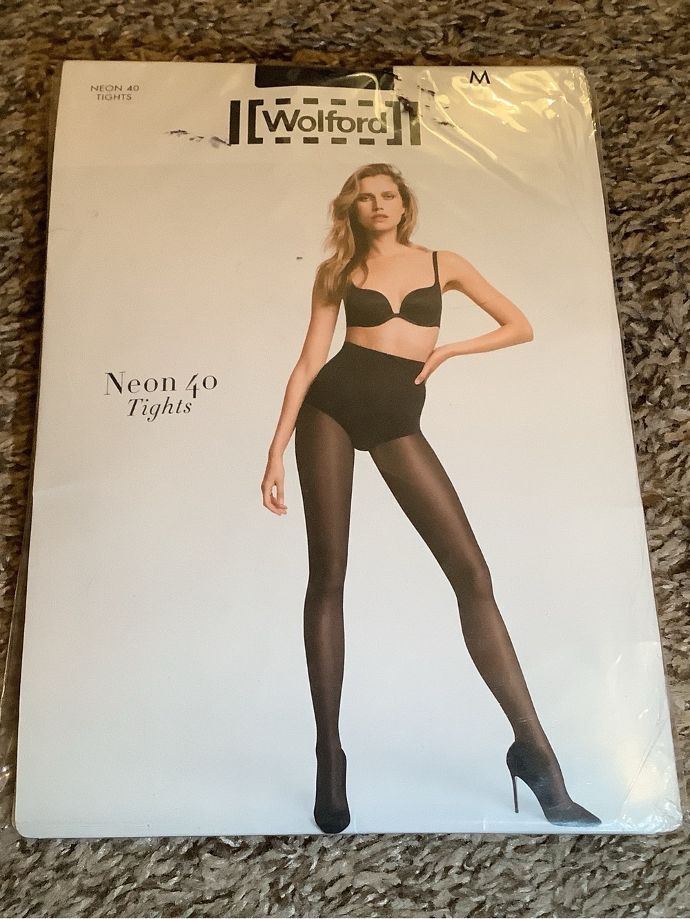 Wolford neon 40 tights, semi sheer, color sapphire blue, size: M